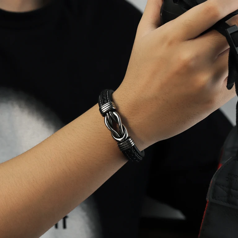 The Infinity Detail Bracelet — On-wrist view