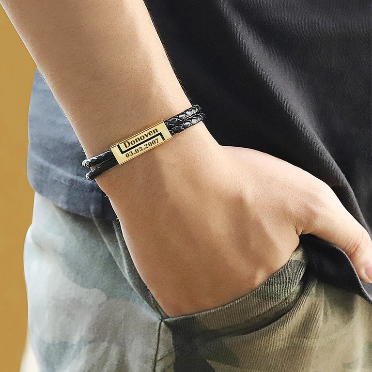 The Name Cord Bracelet — On-wrist view