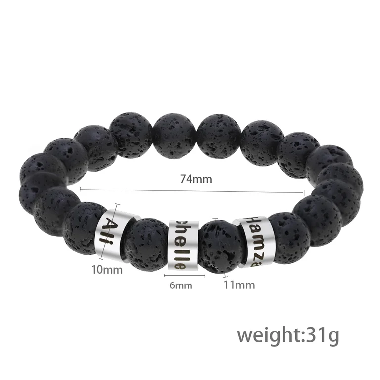 The Name Bead Bracelet — Illustrated measurements — fit not yet confirmed