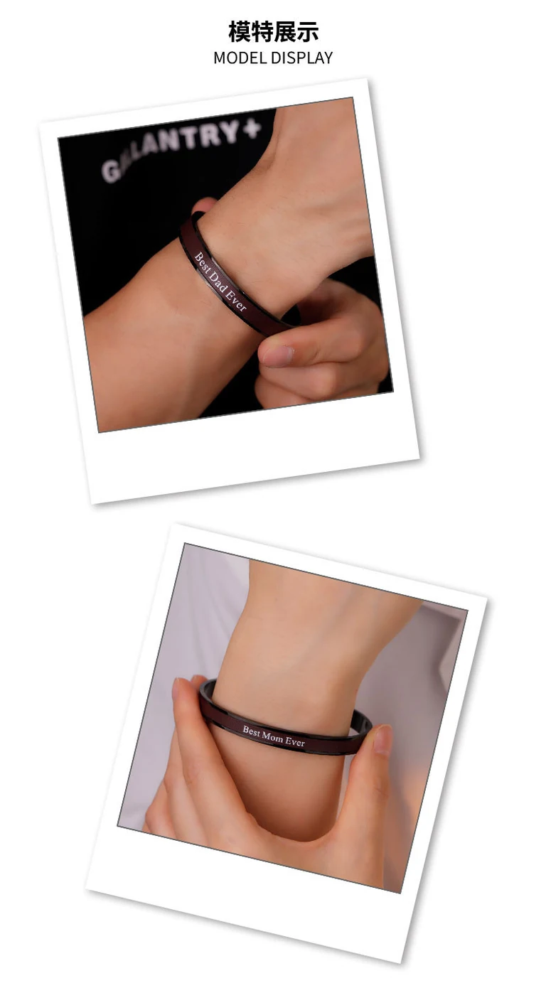 The Inscribed Cuff — On-wrist view of the curved band