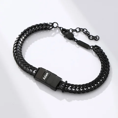 The Engraved Chain Bracelet — example personalization