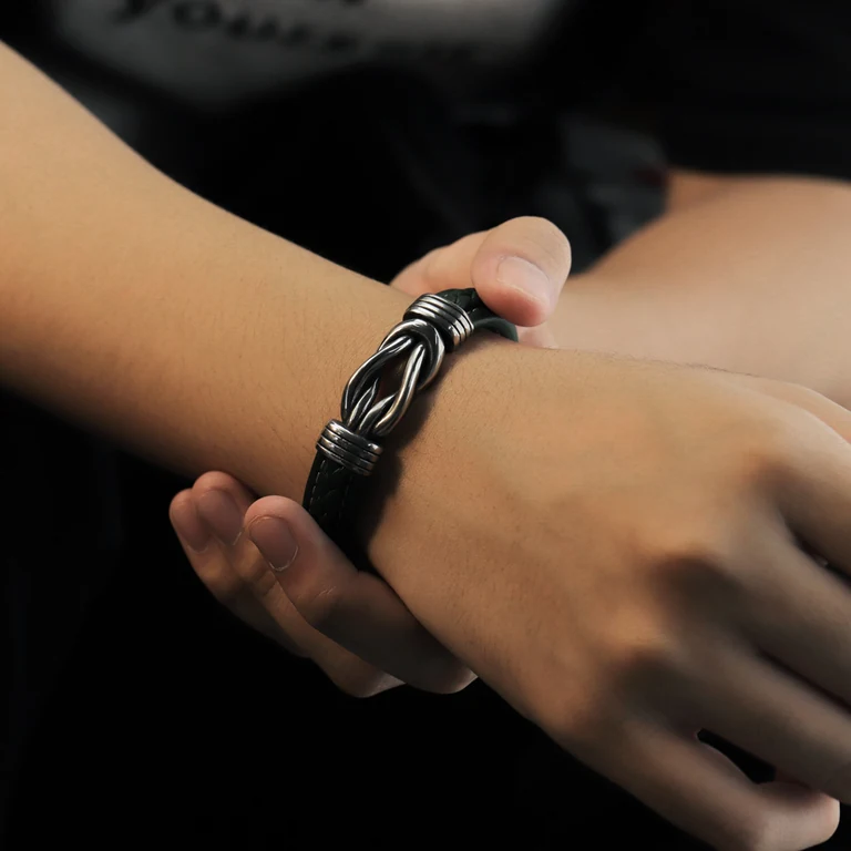 The Infinity Detail Bracelet — On-wrist view