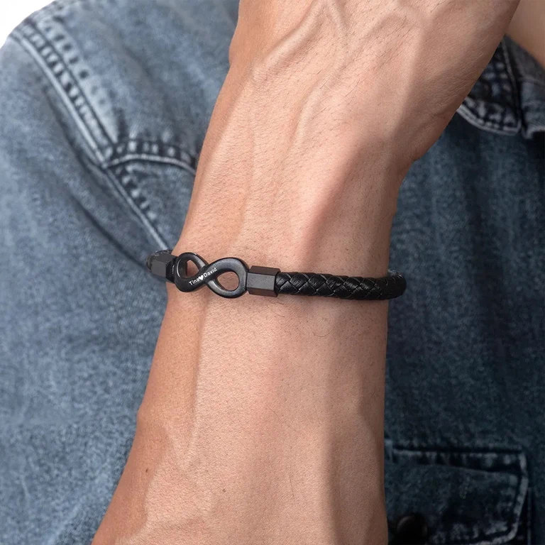 The Infinity Cord Bracelet — On-wrist view
