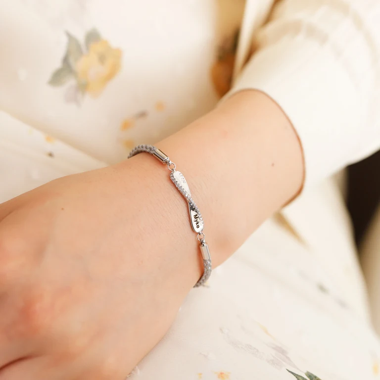 The Infinity Bracelet — On-wrist view