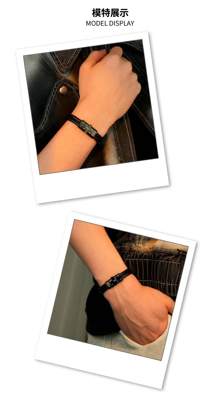 The Cross Cord Bracelet — On-wrist view