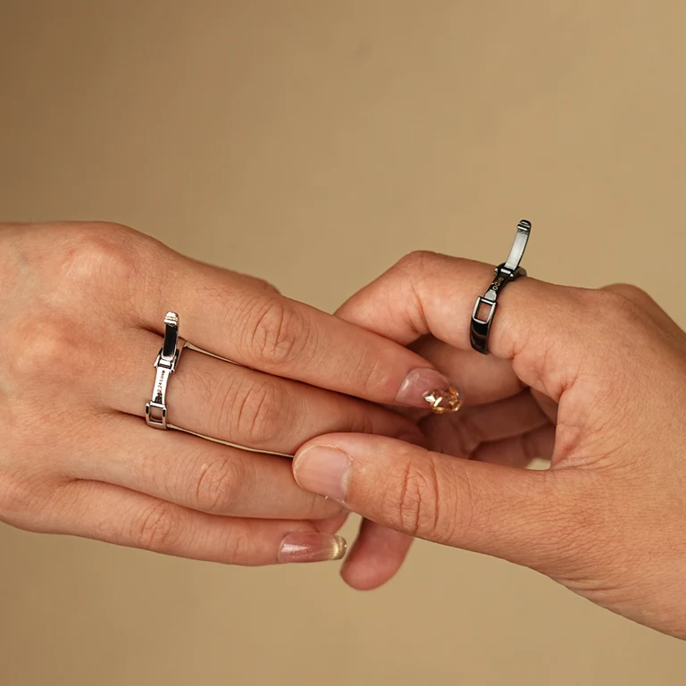 The Name Ring — Worn view
