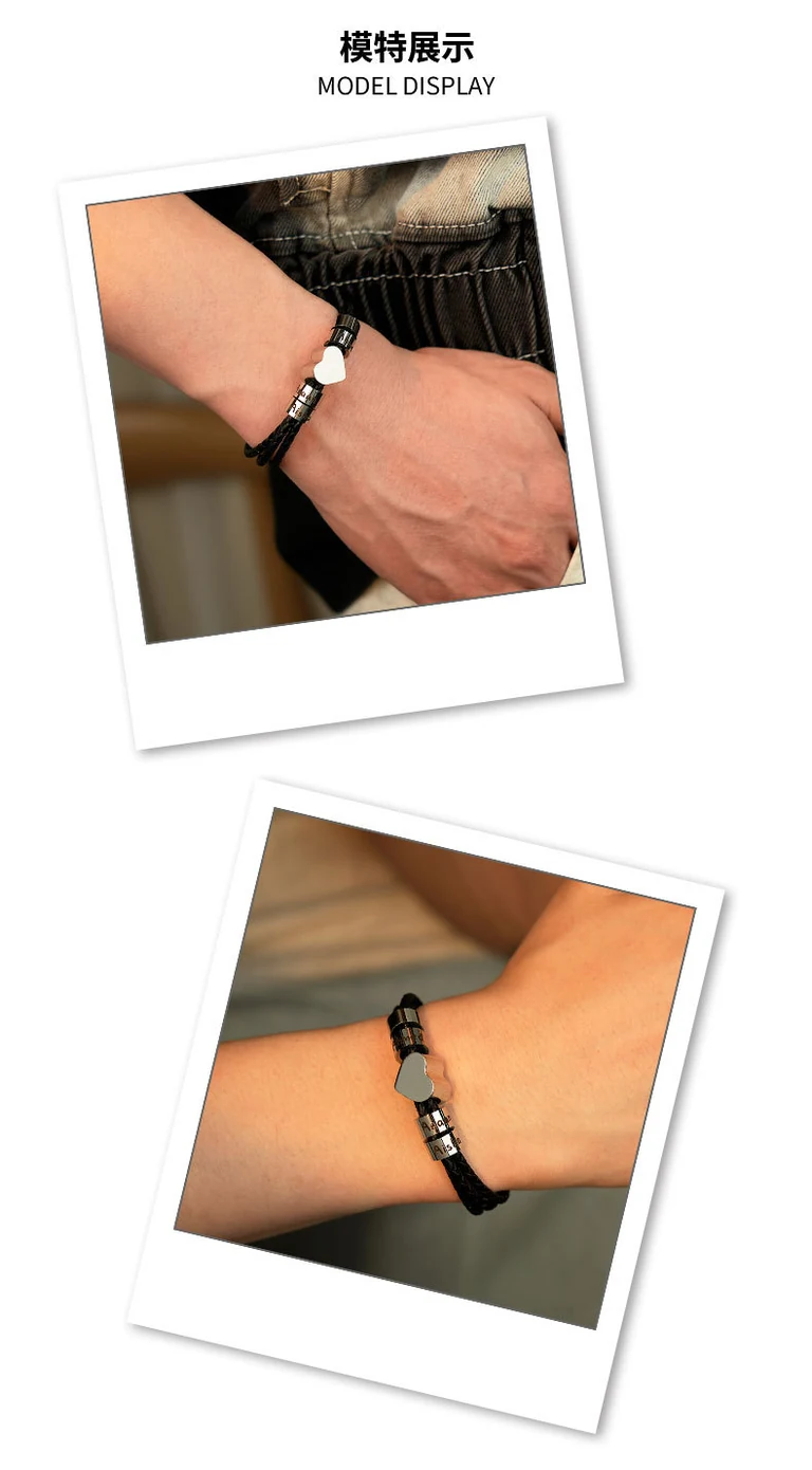 The Heart Signature Bracelet — On-wrist view