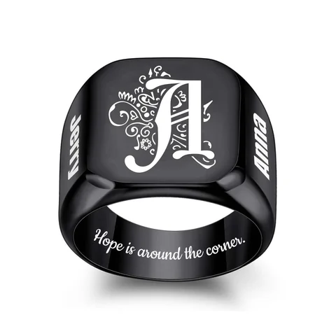 The Photo & Text Ring — example personalization