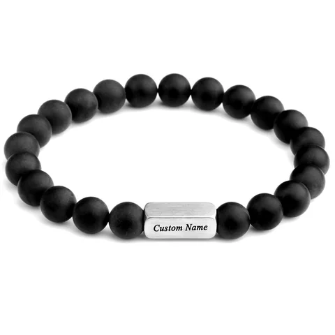 The Dark Name Bead Bracelet — example personalization