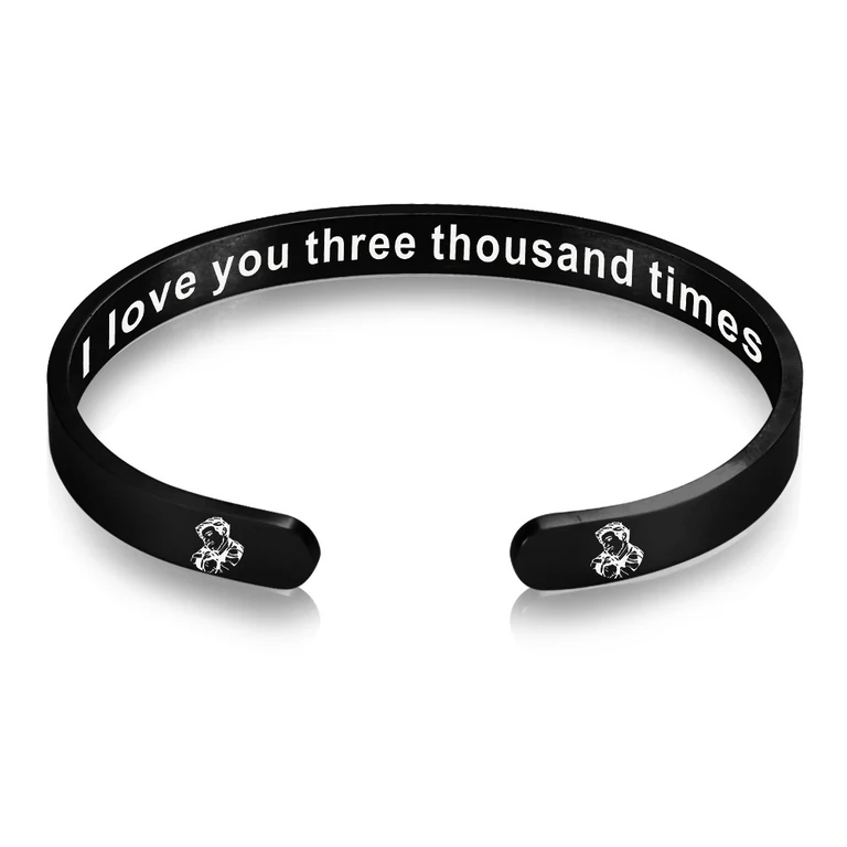 The Open Cuff — Black cuff — interior message example