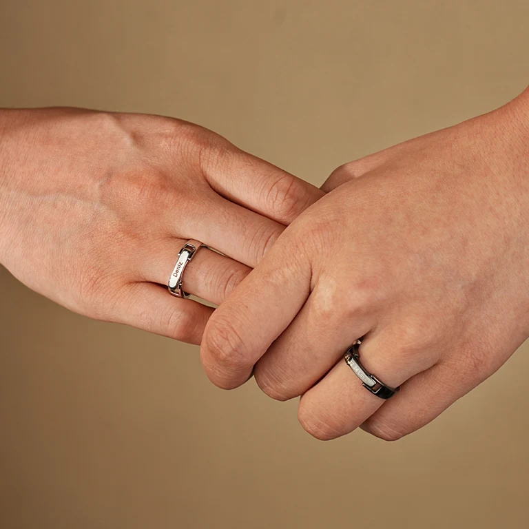 The Name Ring — Worn view
