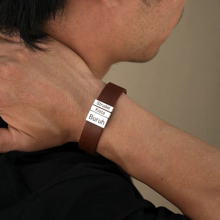 The Slim ID Bracelet — On-wrist view
