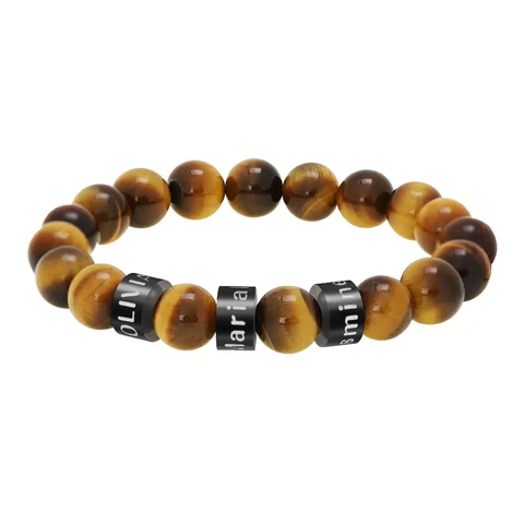 The Three-Name Bead Bracelet — example personalization