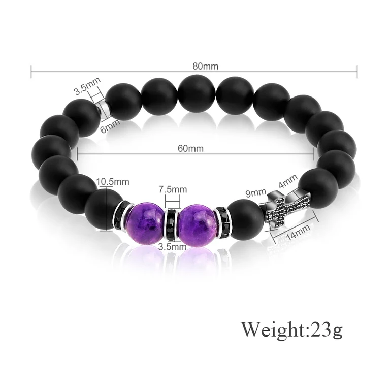 The Dark Bead Bracelet — Illustrated measurements — fit not yet confirmed