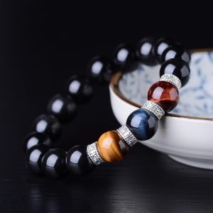 Obsidian & Tiger Eye protection bracelet